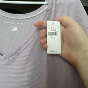 American eagle purple waffle long sleeve